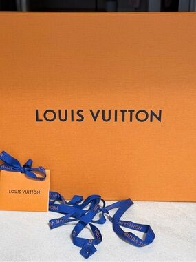 Louis Vuitton Large Magnetic Gift Box Orange Ribbon Designer Packaging Authentic